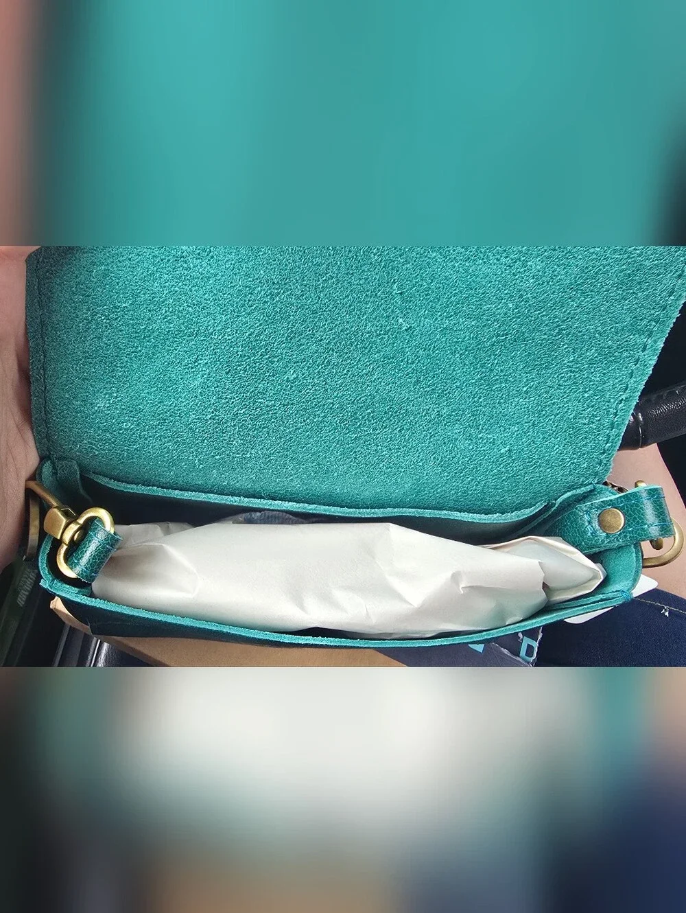 Portland Leather Goods Mini Metro Crossbody Bag Sea Glass